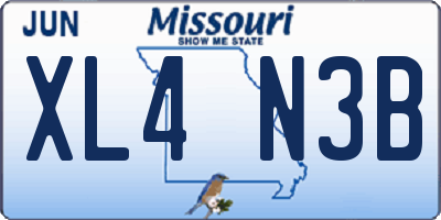 MO license plate XL4N3B