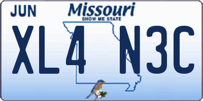 MO license plate XL4N3C