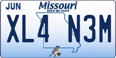 MO license plate XL4N3M