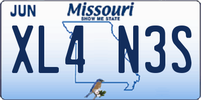 MO license plate XL4N3S