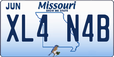 MO license plate XL4N4B