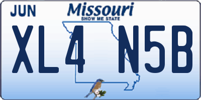 MO license plate XL4N5B