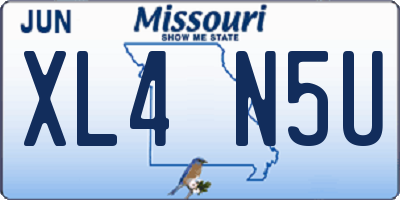 MO license plate XL4N5U