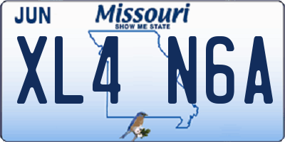 MO license plate XL4N6A