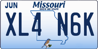 MO license plate XL4N6K