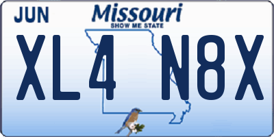 MO license plate XL4N8X