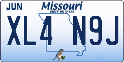 MO license plate XL4N9J