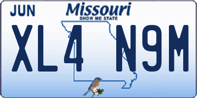MO license plate XL4N9M