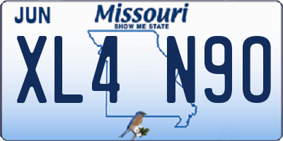 MO license plate XL4N9O