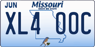 MO license plate XL4O0C