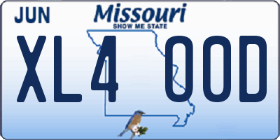 MO license plate XL4O0D
