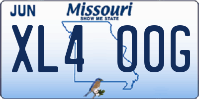 MO license plate XL4O0G