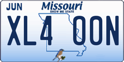 MO license plate XL4O0N