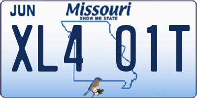 MO license plate XL4O1T
