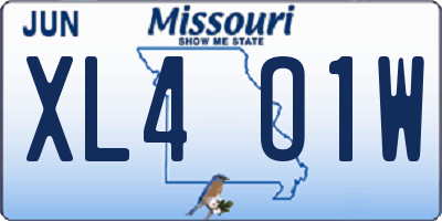 MO license plate XL4O1W