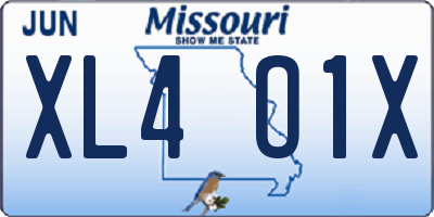 MO license plate XL4O1X