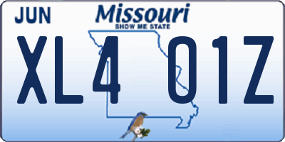MO license plate XL4O1Z