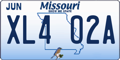 MO license plate XL4O2A