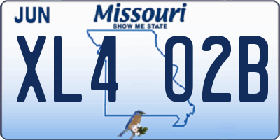 MO license plate XL4O2B