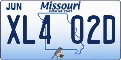 MO license plate XL4O2D