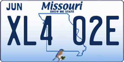 MO license plate XL4O2E