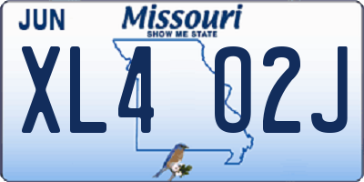 MO license plate XL4O2J