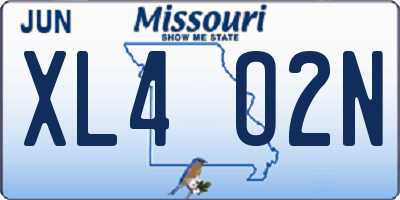 MO license plate XL4O2N