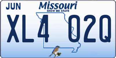 MO license plate XL4O2Q