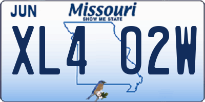 MO license plate XL4O2W