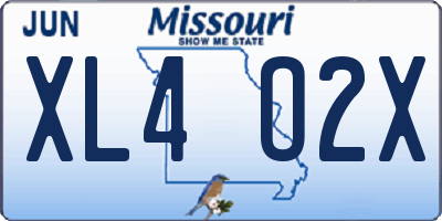 MO license plate XL4O2X