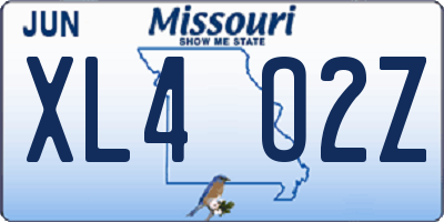 MO license plate XL4O2Z