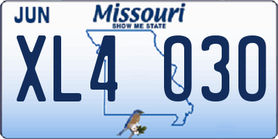 MO license plate XL4O3O