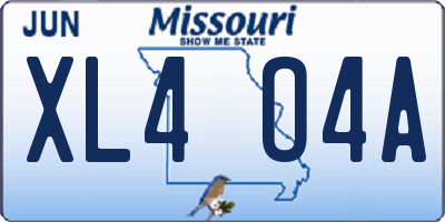 MO license plate XL4O4A