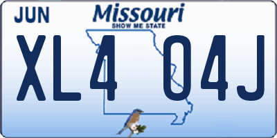 MO license plate XL4O4J