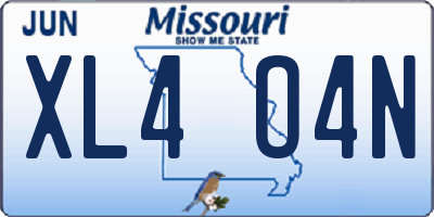 MO license plate XL4O4N
