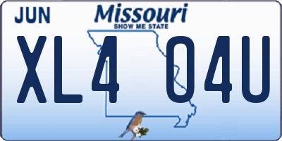 MO license plate XL4O4U