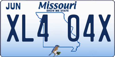 MO license plate XL4O4X