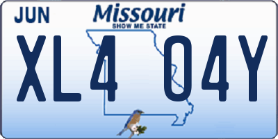 MO license plate XL4O4Y