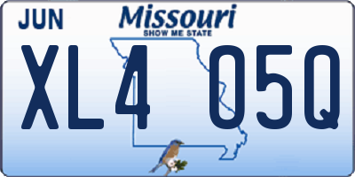 MO license plate XL4O5Q