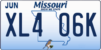 MO license plate XL4O6K