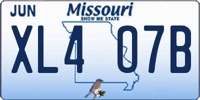 MO license plate XL4O7B