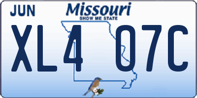 MO license plate XL4O7C