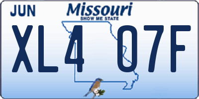 MO license plate XL4O7F