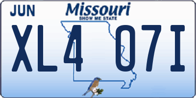 MO license plate XL4O7I