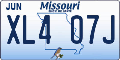 MO license plate XL4O7J