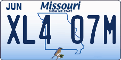 MO license plate XL4O7M