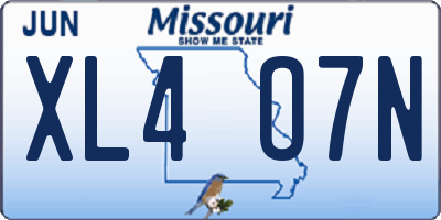 MO license plate XL4O7N