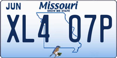 MO license plate XL4O7P