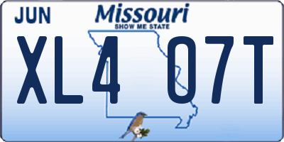 MO license plate XL4O7T