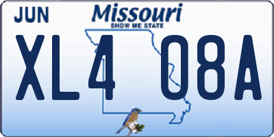 MO license plate XL4O8A